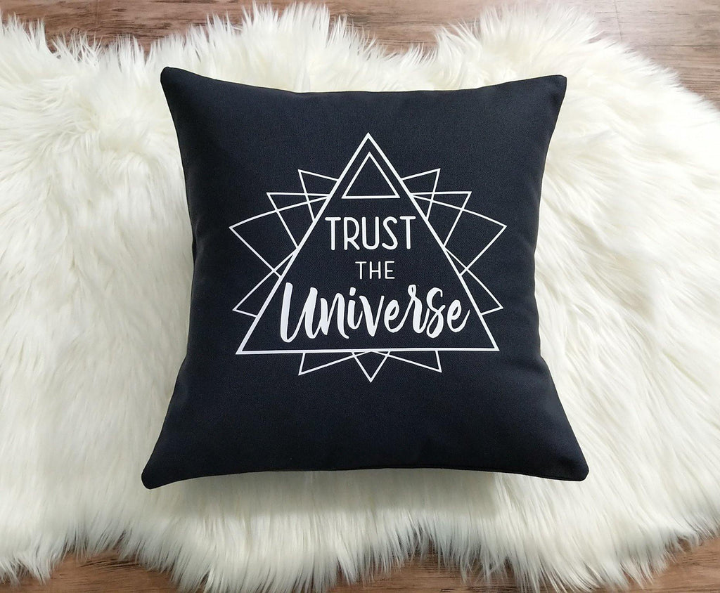 Trust The Universe Black Pillow - The Spirit Den