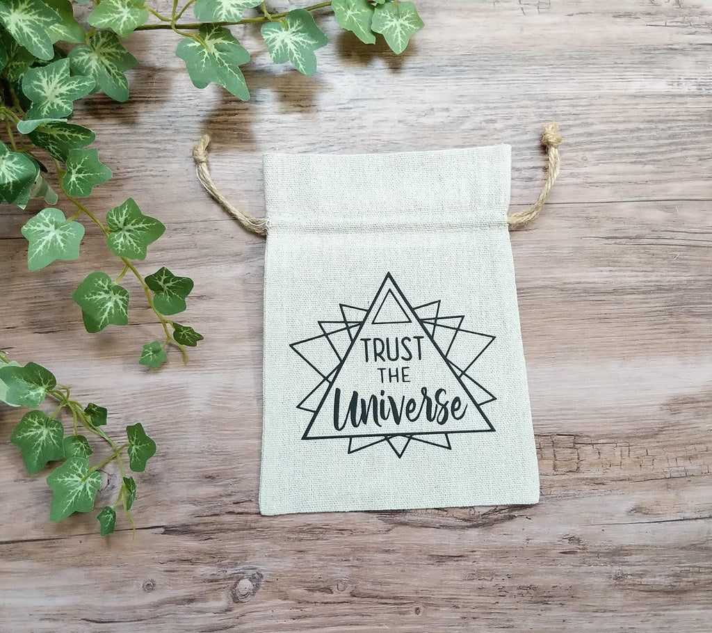 Trust The Universe Sacred Geometry Cotton Linen Deck Bag - The Spirit Den