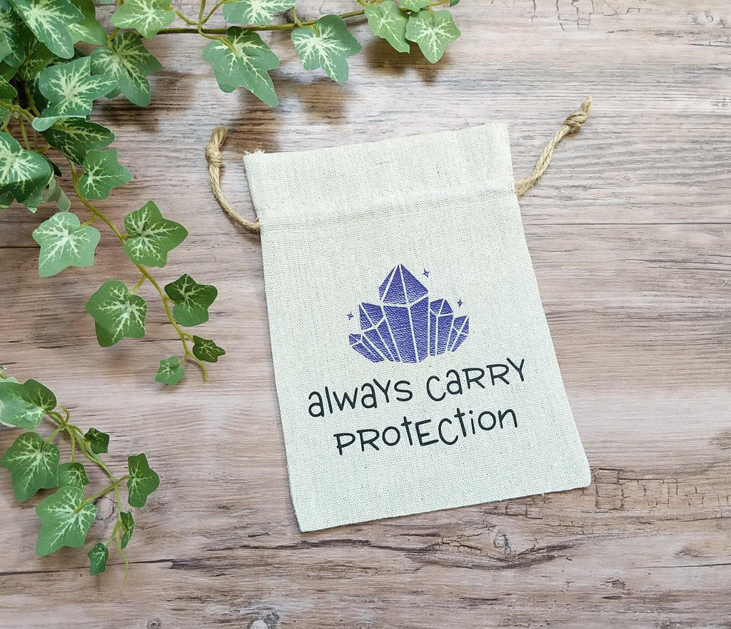 Always Carry Protection Cotton Linen Drawstring Bag - The Spirit Den