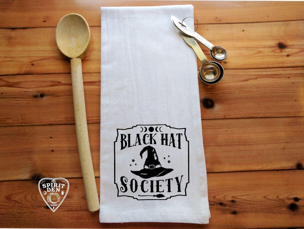 Black Hat Society Witch Hat Flour Sack Towel - The Spirit Den