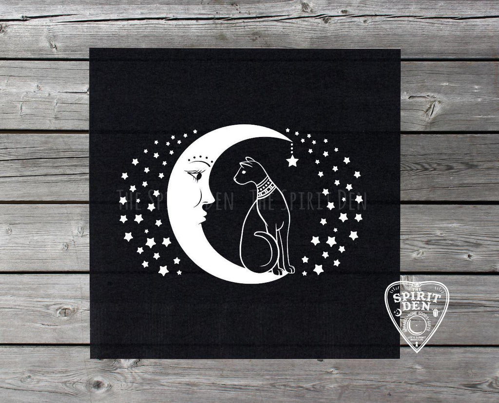 Cat and the Moon Altar Tarot Cloth - The Spirit Den