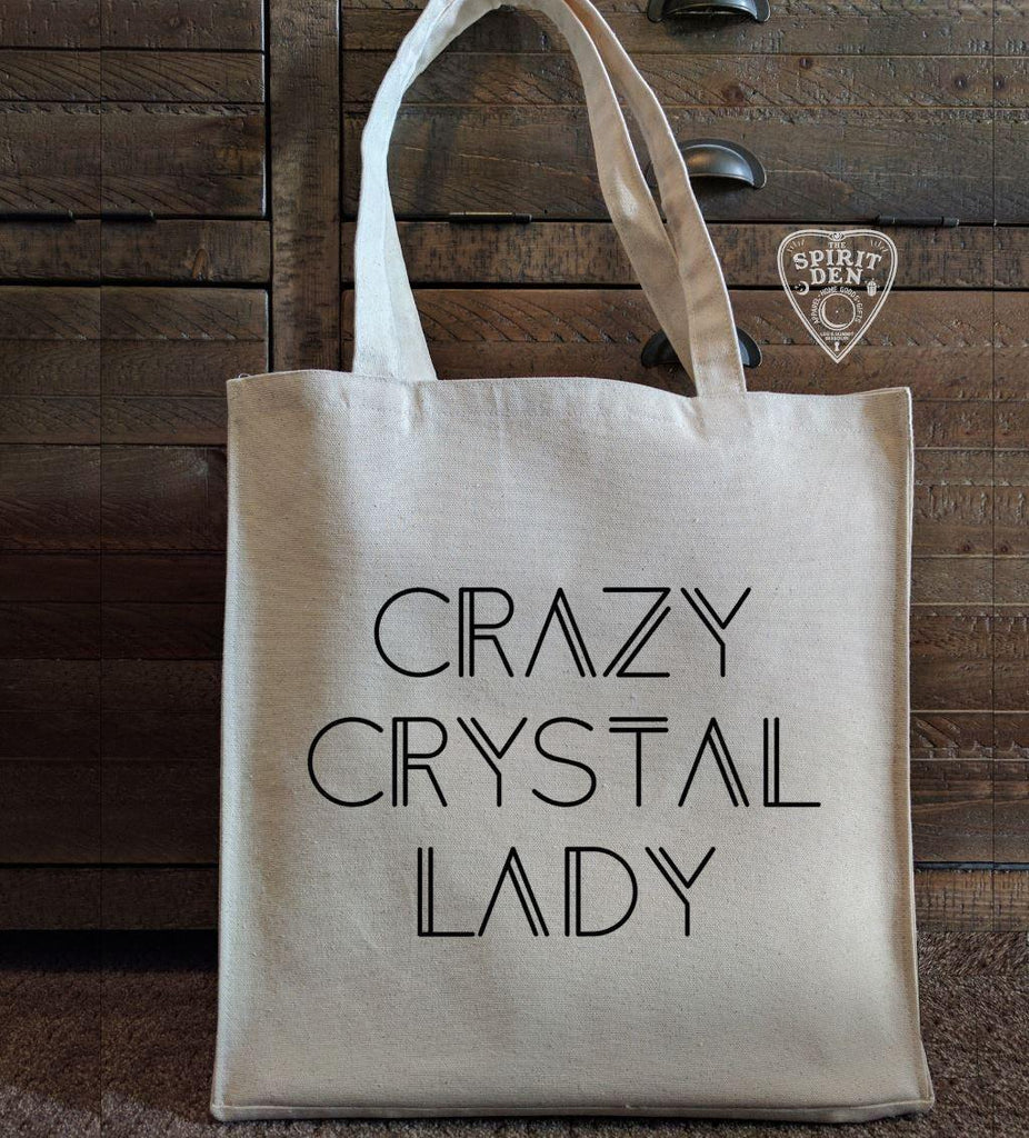 Crazy Crystal Lady Cotton Canvas Market Tote Bag - The Spirit Den