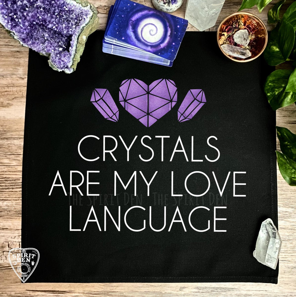 Crystals Are My Love Language Altar Cloth Tarot Cloth