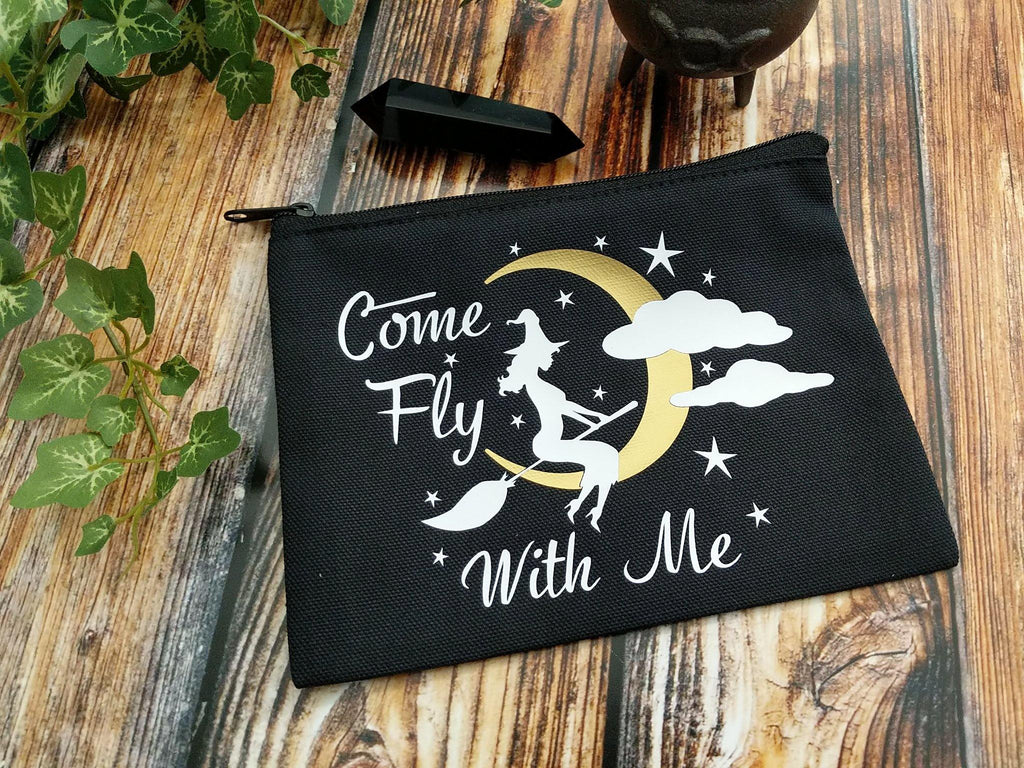 Come Fly With Me Witch Black Zipper Bag - The Spirit Den