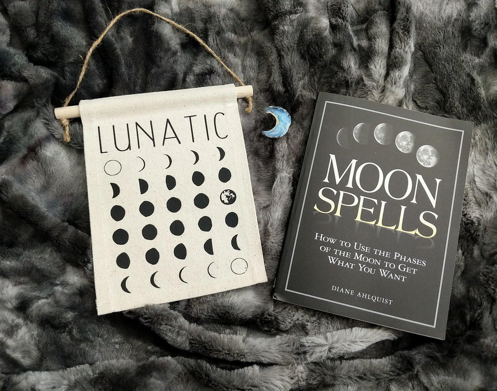 Lunatic Moon Phases Cotton Canvas Wall Decor - The Spirit Den