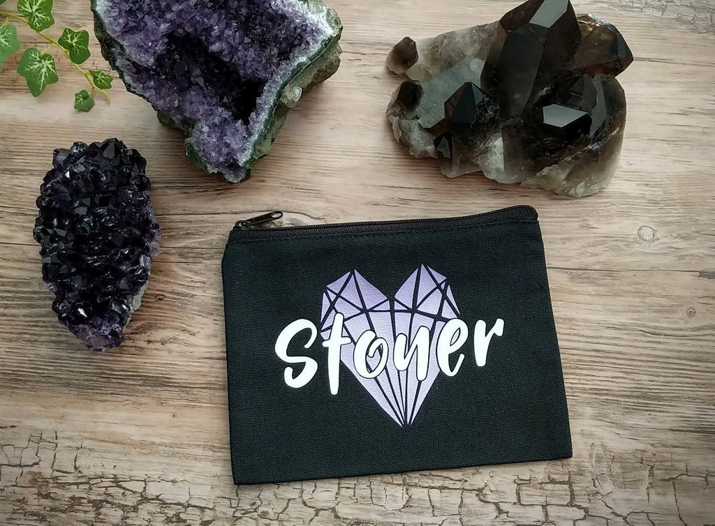 Stoner Crystals Black Zipper Bag