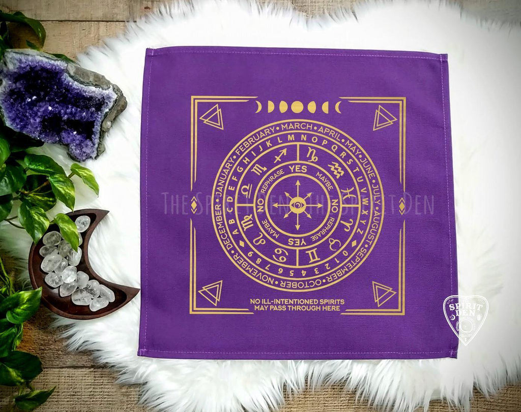 Pendulum | Divination Map | Purple Cloth (Gold Design) - The Spirit Den