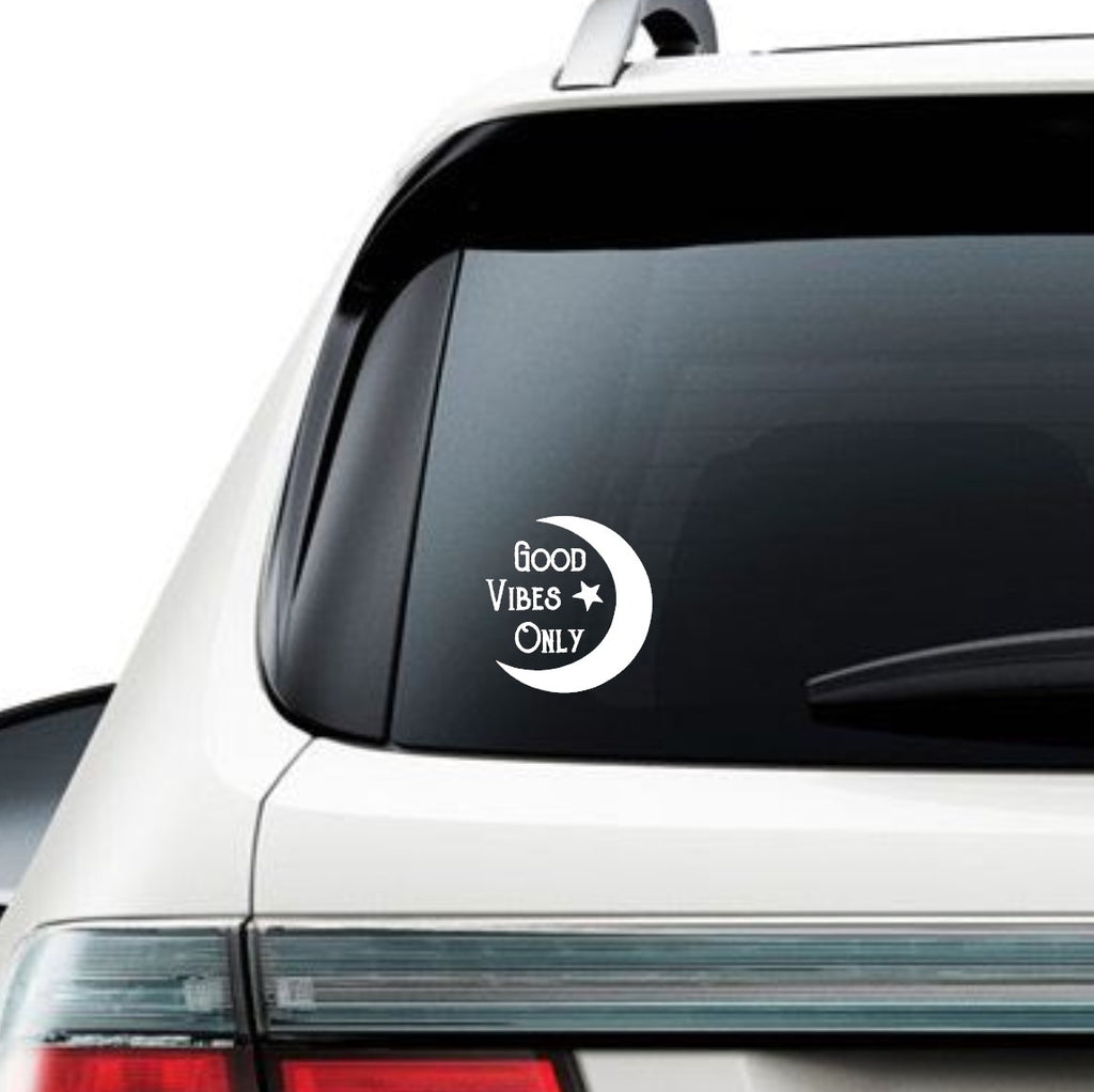 Good Vibes Only Moon Decal