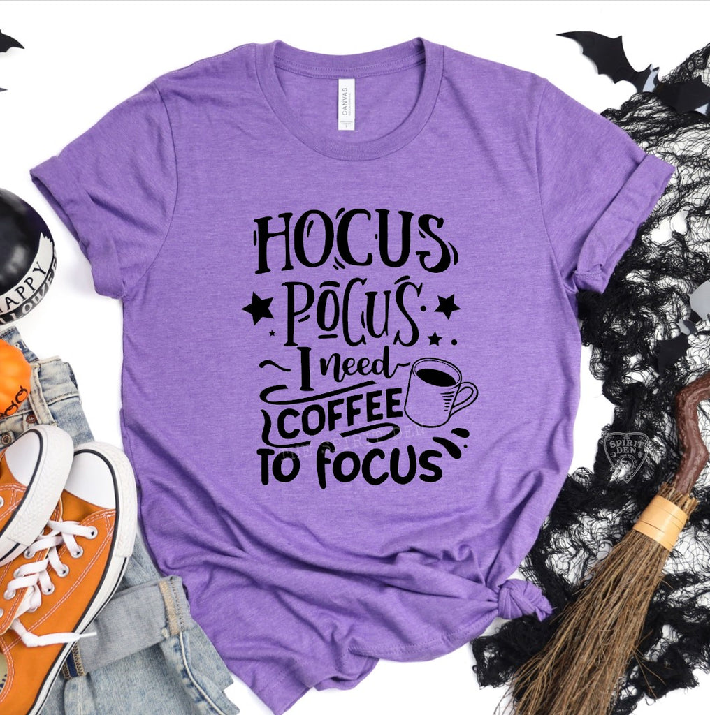 Hocus Pocus l Need Coffee To Focus Purple Unisex T-shirt