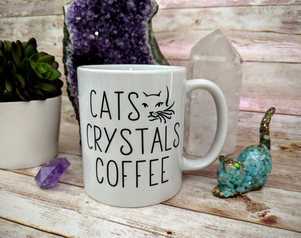 Cats Crystals Coffee White Mug