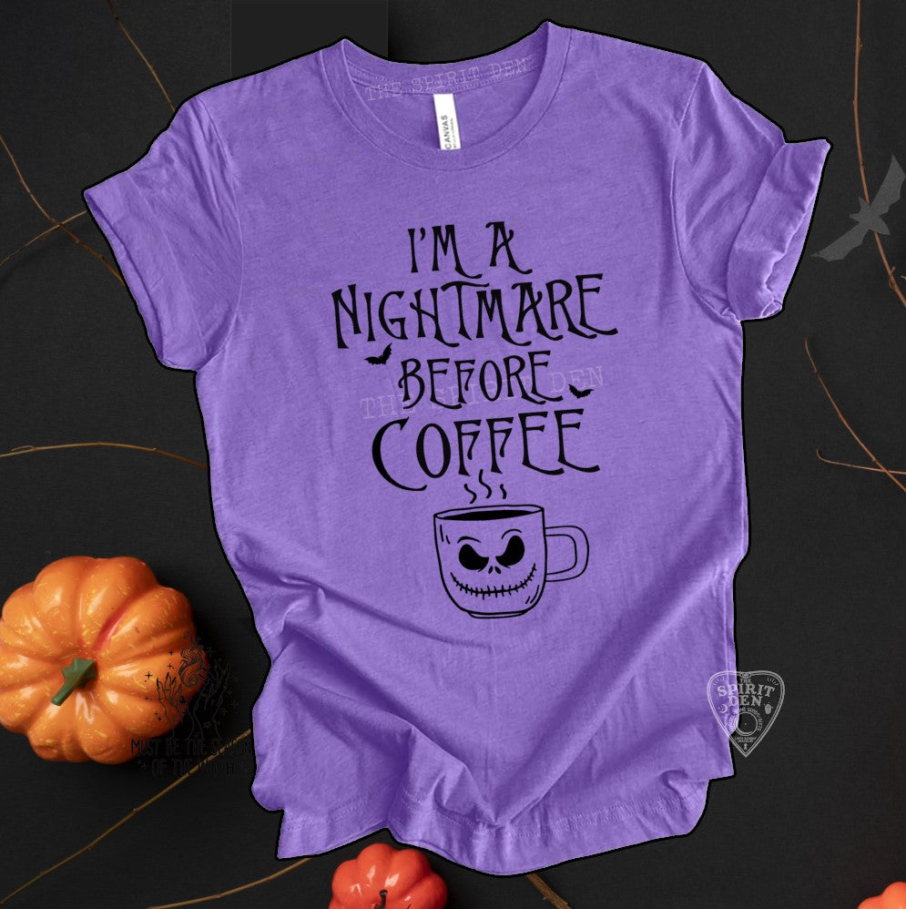 I'm A Nightmare Before Coffee Purple Unisex T-shirt