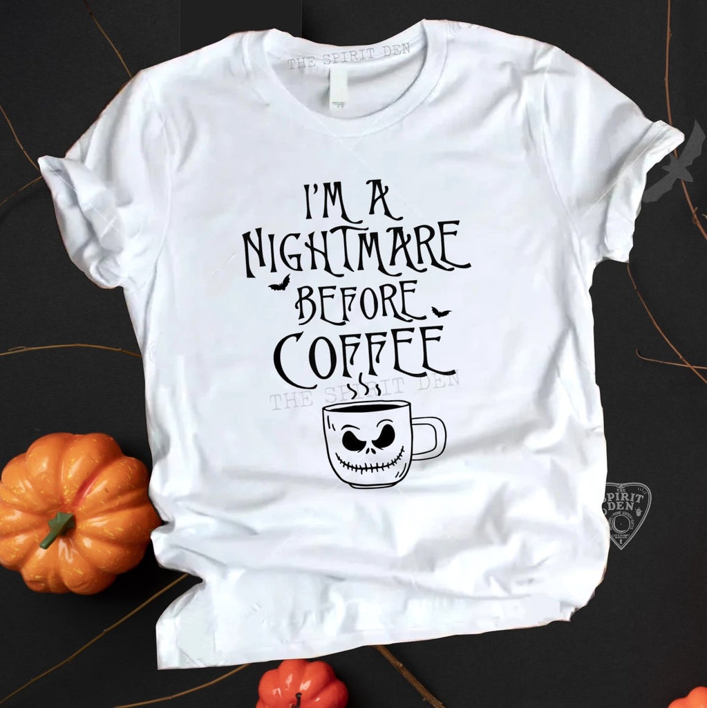 I'm A Nightmare Before Coffee White Unisex T-shirt