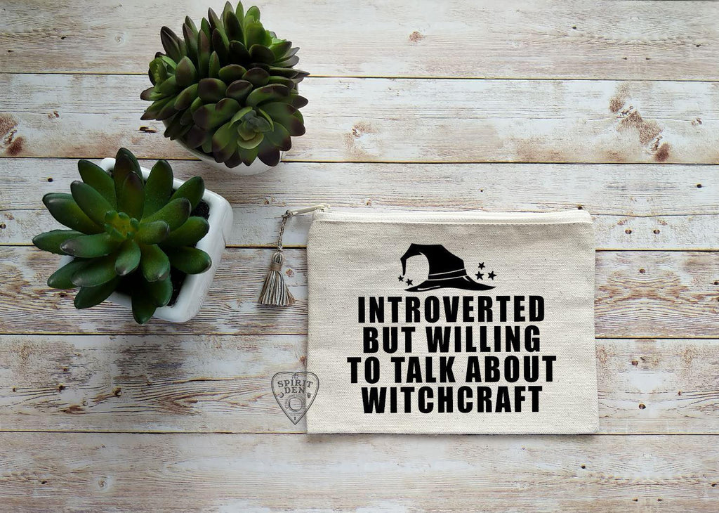 Introverted But Willing To Talk About Witchcraft Canvas Zipper Bag - The Spirit Den