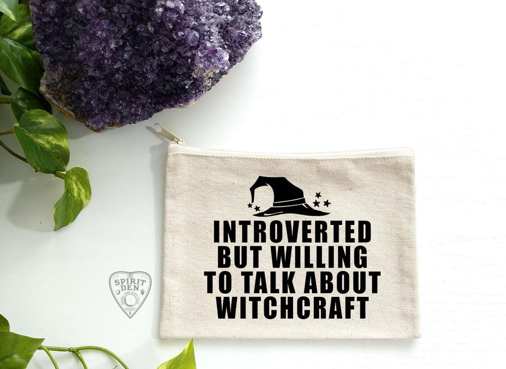 Introverted But Willing To Talk About Witchcraft Canvas Zipper Bag - The Spirit Den
