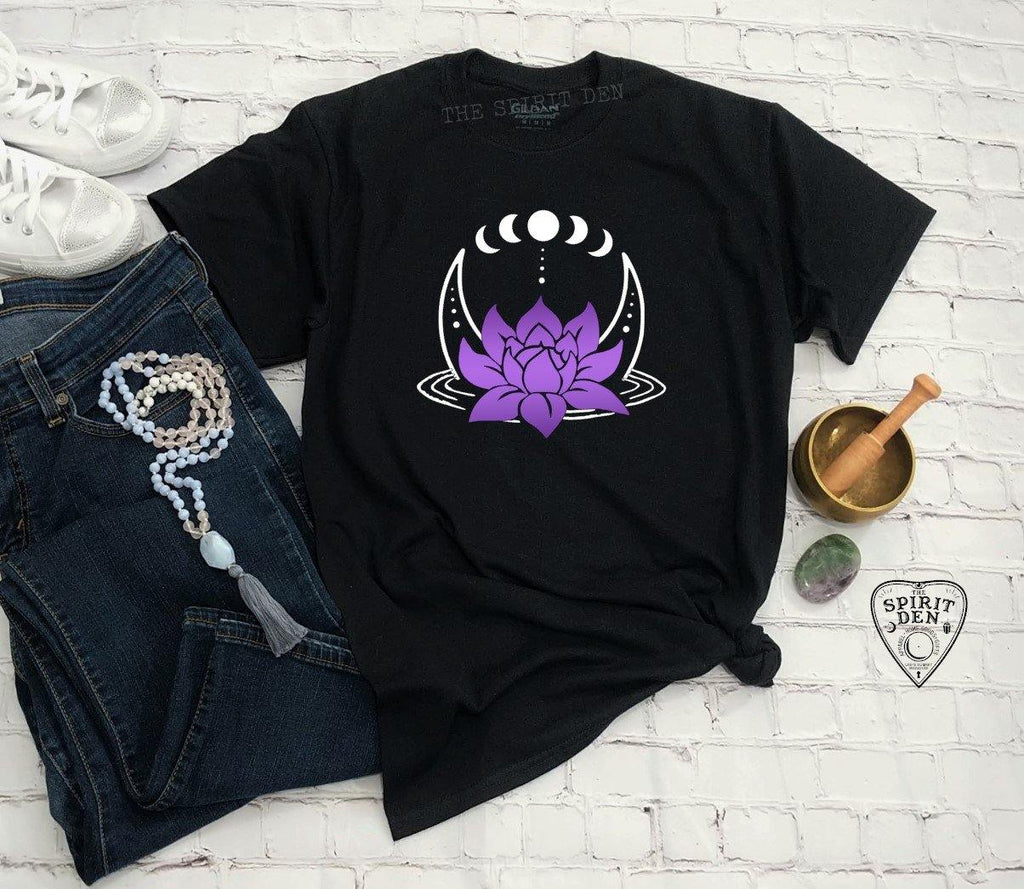 Lotus Moon Phases Phases T-Shirt - The Spirit Den