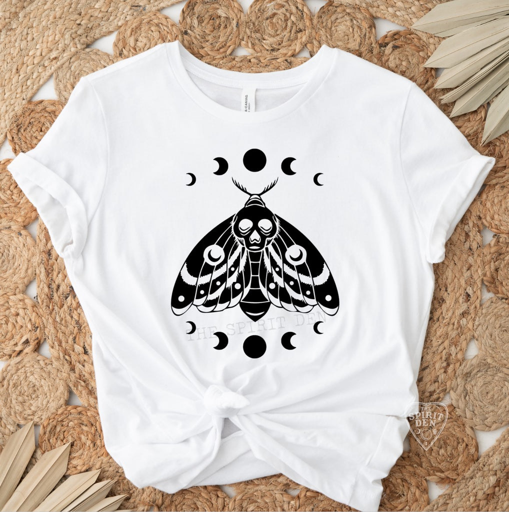 Luna Death Moth White Unisex T-shirt