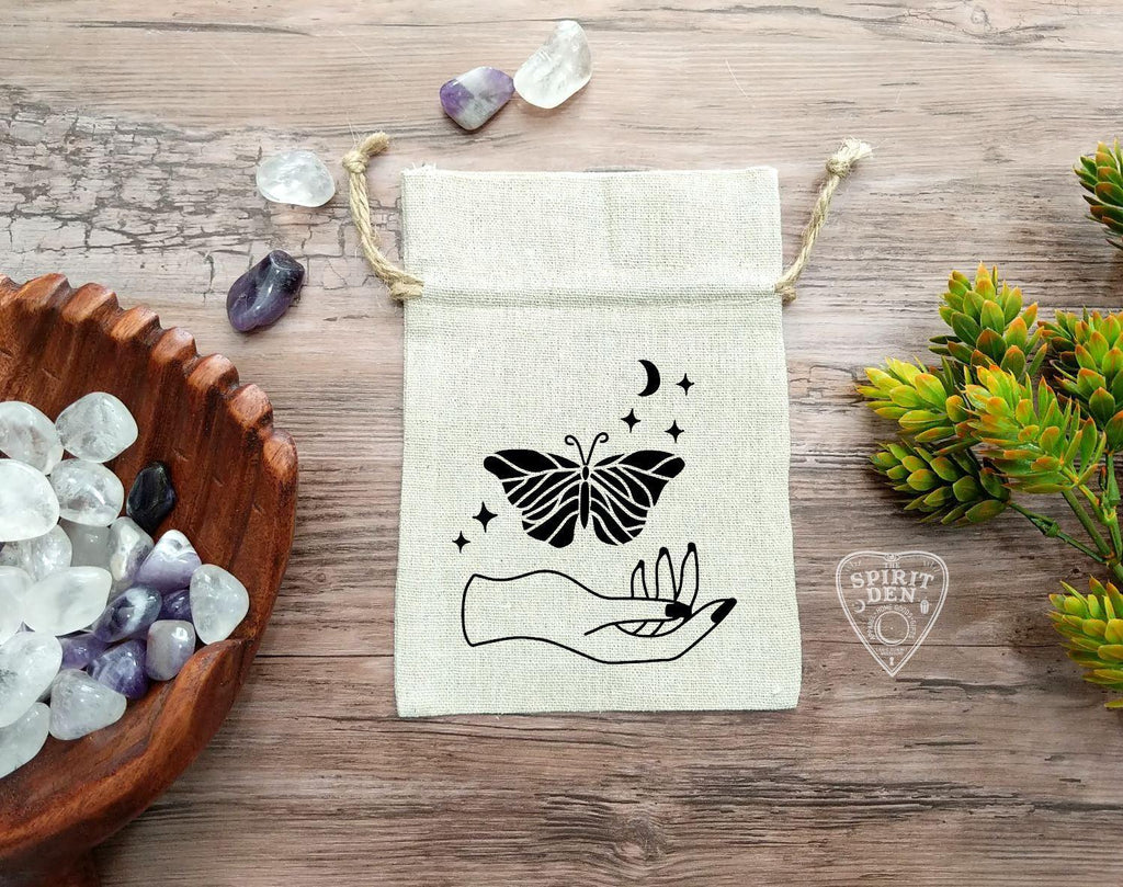 Luna Spirit Cotton Linen Drawstring Bag - The Spirit Den