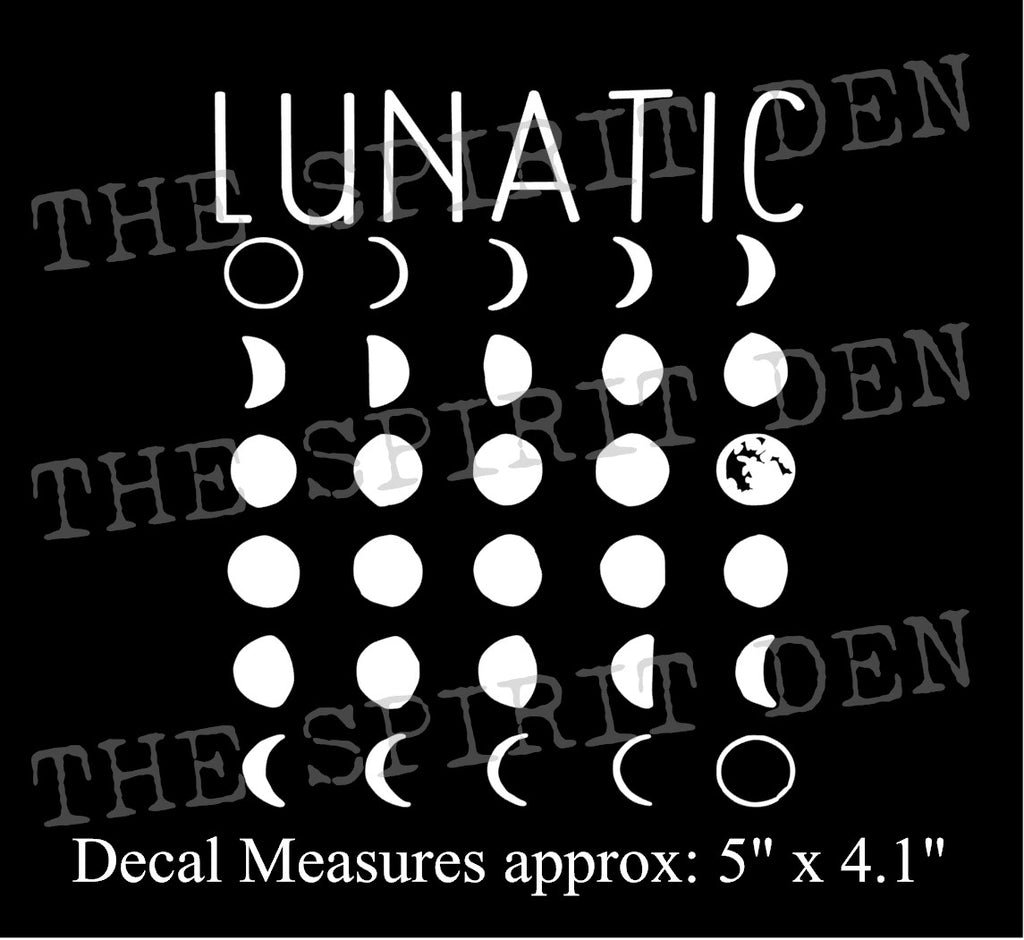 Lunatic Moon Phases Decal