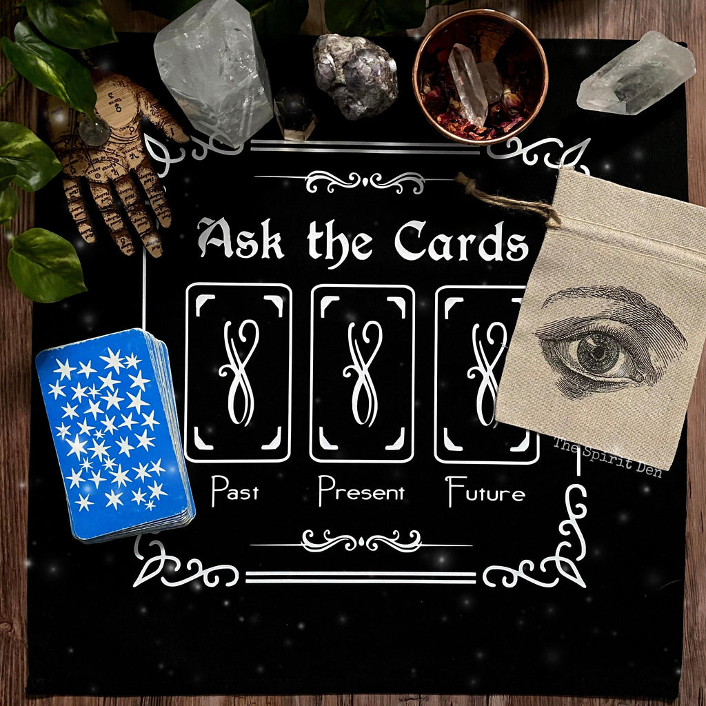 Past Present Future - Ask The Cards Altar | Tarot Cloth - The Spirit Den