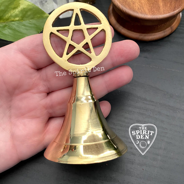 Brass Pentacle Altar Bell 5 – The Witches Sage LLC