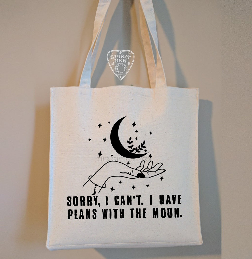 Sorry I Can't I Have Plans With The Moon Canvas Market Tote Bag