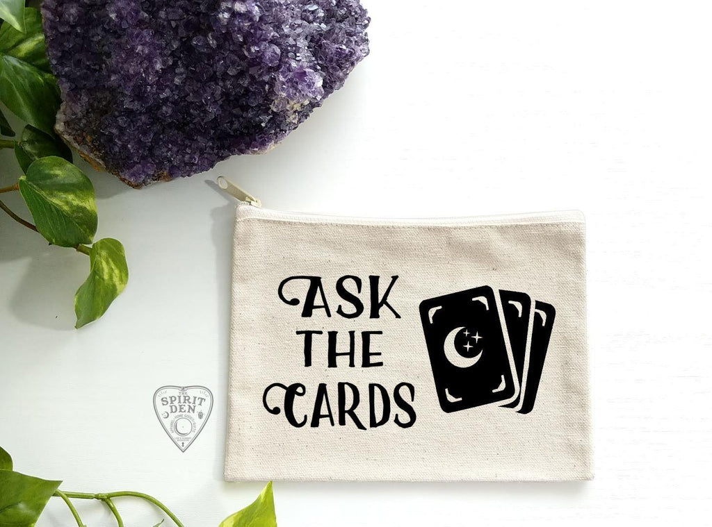 Ask The Cards Canvas Zipper Bag - The Spirit Den