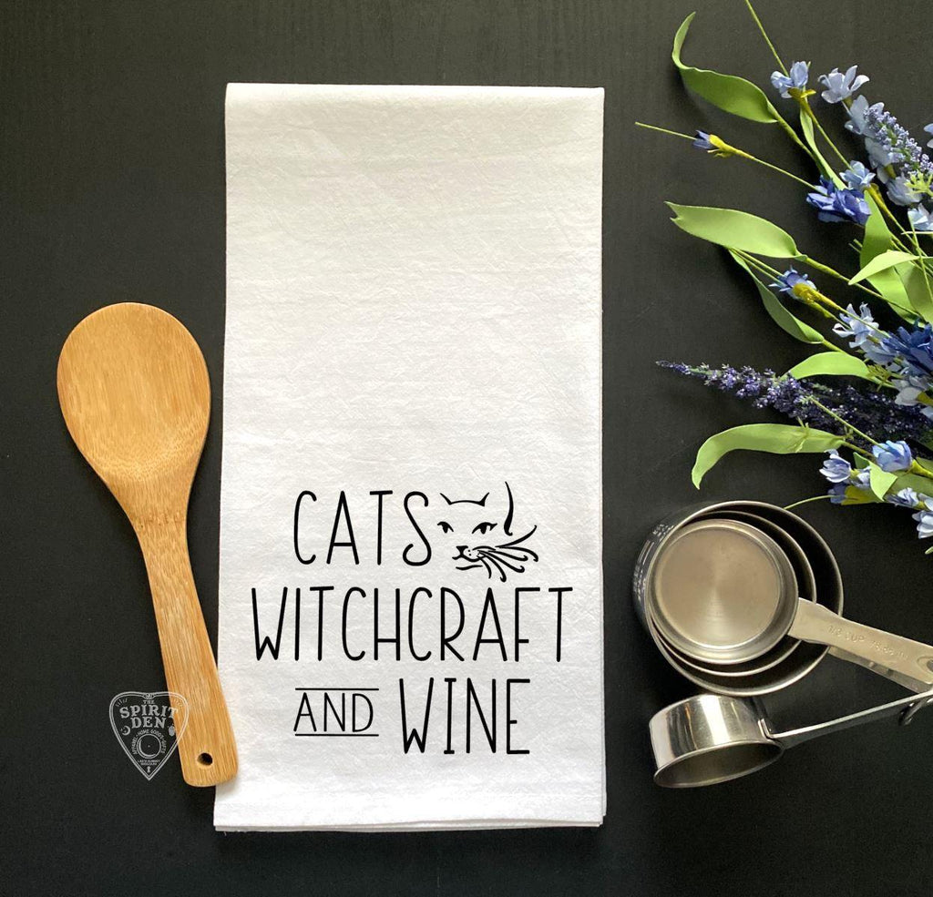 Cats Witchcraft and Wine Flour Sack Towel - The Spirit Den