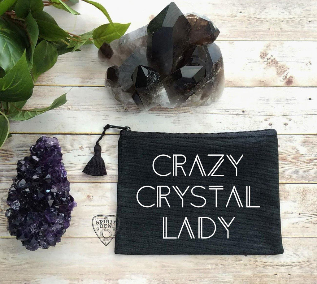Crazy Crystal Lady Black Zipper Bag - The Spirit Den