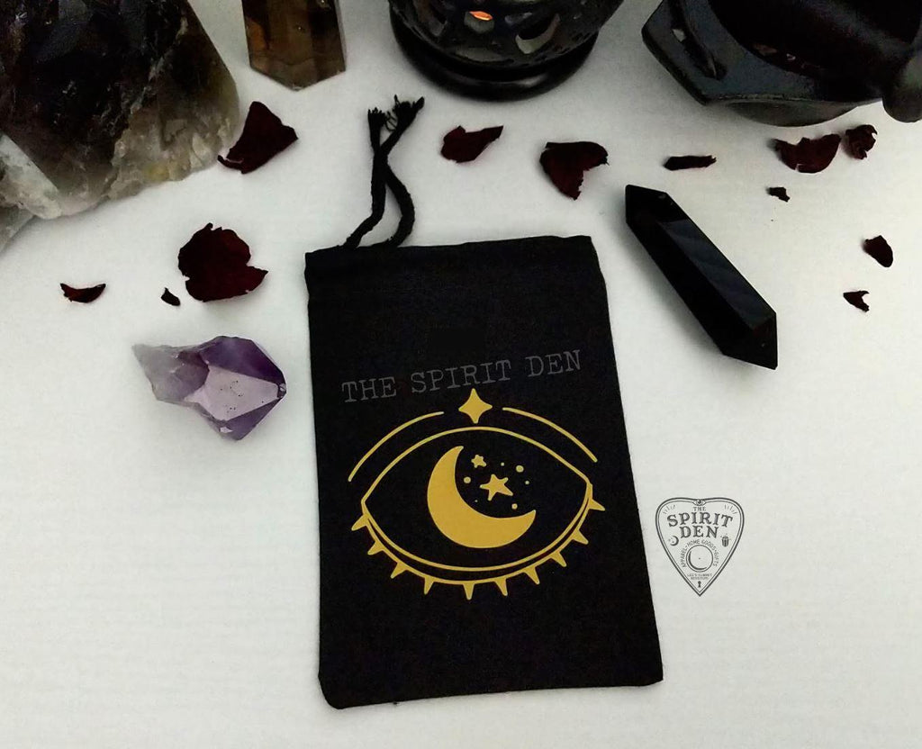 Celestial Vision Black Single Drawstring Bag - The Spirit Den