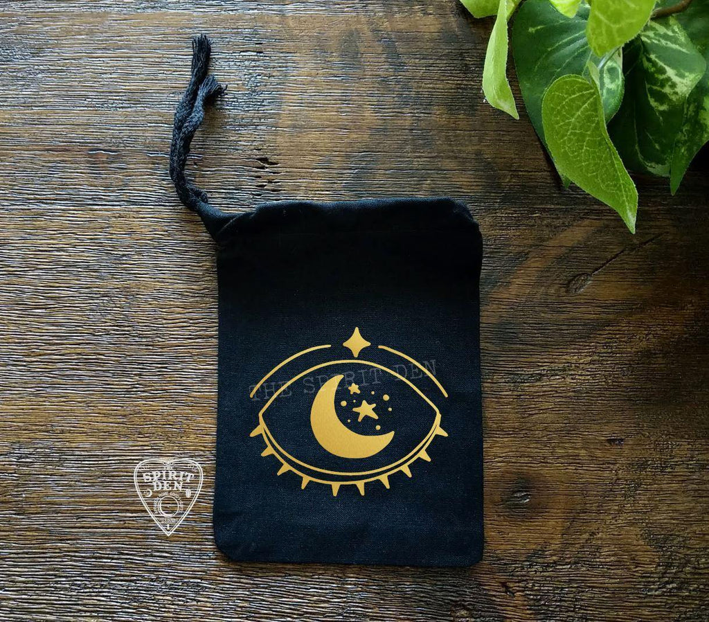 Celestial Vision Black Single Drawstring Bag - The Spirit Den