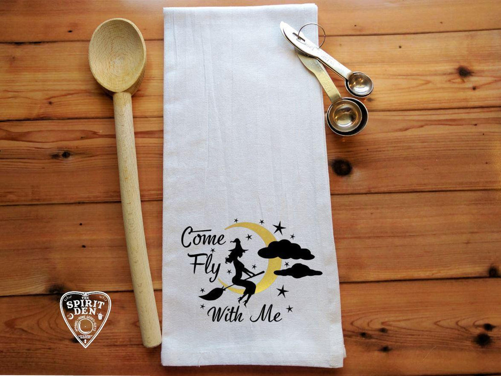Come Fly With Me Witch Flour Sack Towel - The Spirit Den