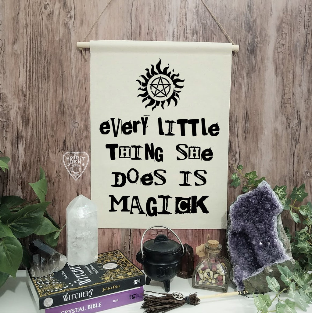 Every Little Thing She Does Is Magick Cotton Canvas Wall Banner