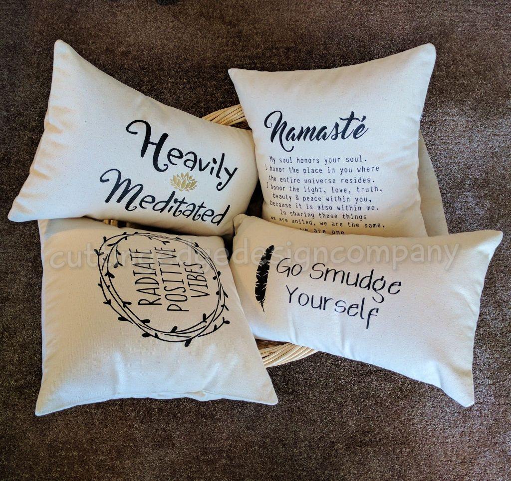 Heavily Meditated Cotton Canvas Lumbar Pillow 