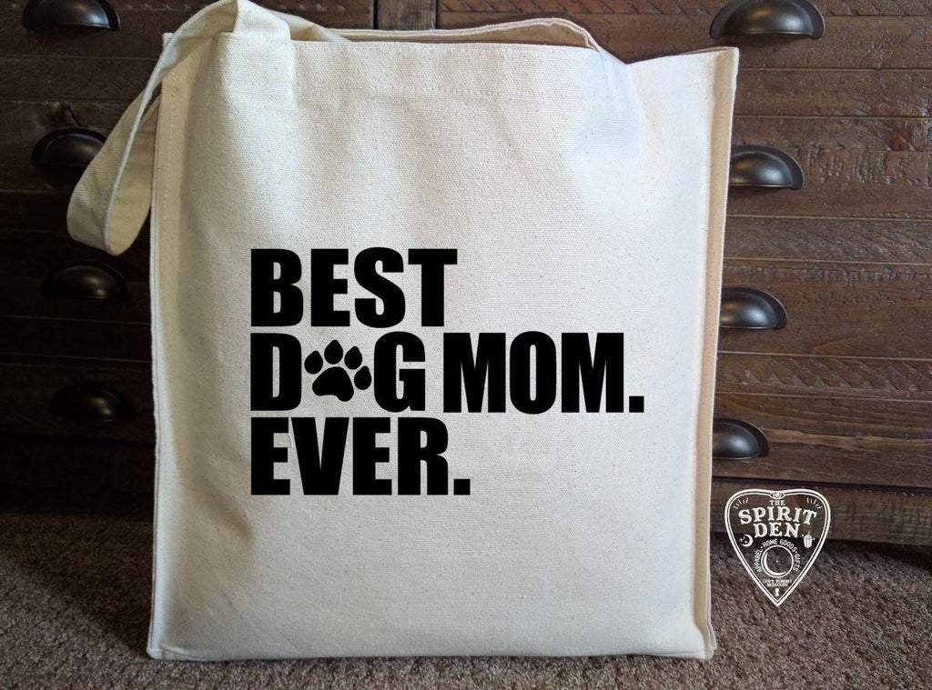 Best Dog Mom Ever Cotton Canvas Market Tote Bag - The Spirit Den