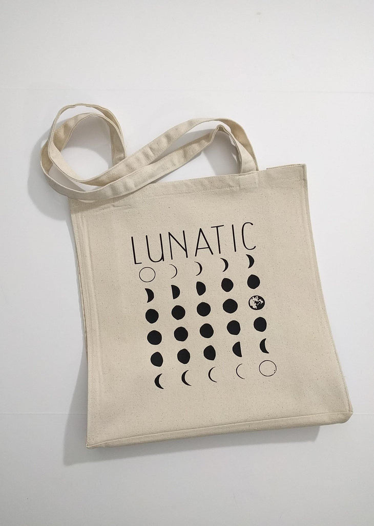 Lunatic Moon Phases Canvas Market Tote Bag - The Spirit Den
