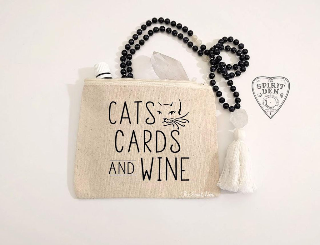 Cats Cards And Wine Canvas Zipper Bag 