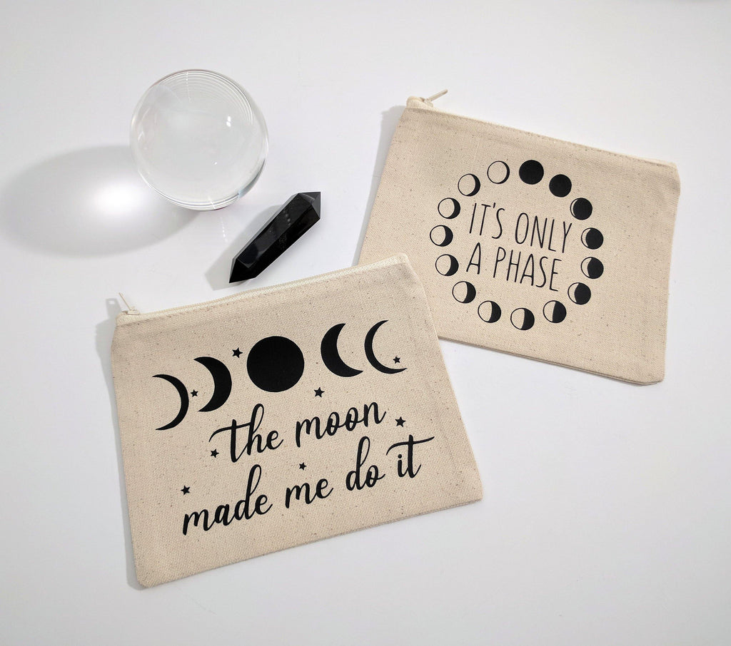 It's Only A Phase Moons Canvas Zipper Bag 