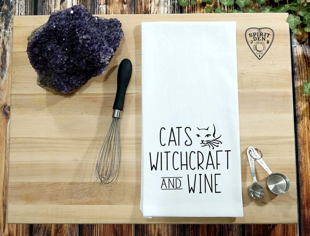 Cats Crystals Wine Flour Sack Towel 