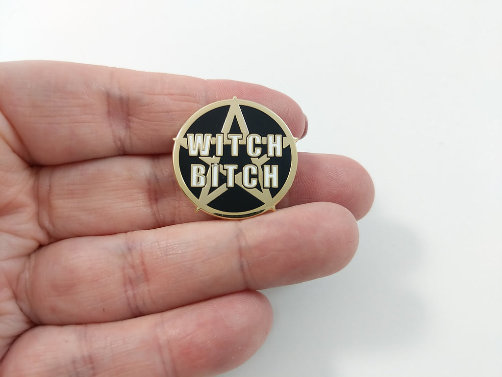 Witch Bitch Pentacle Enamel Pin 