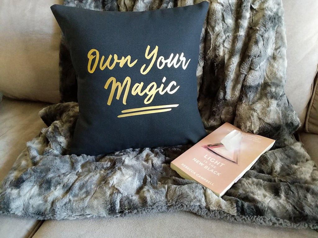 Own Your Magic Black Pillow 