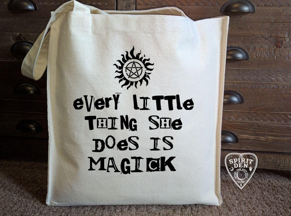 Every Little Thing She Does Is Magick Cotton Canvas Market Bag - The Spirit Den