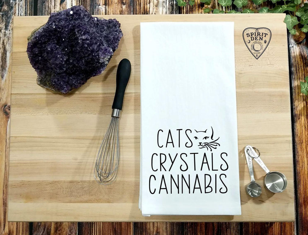 Cats Crystals Cannabis Flour Sack Towel 