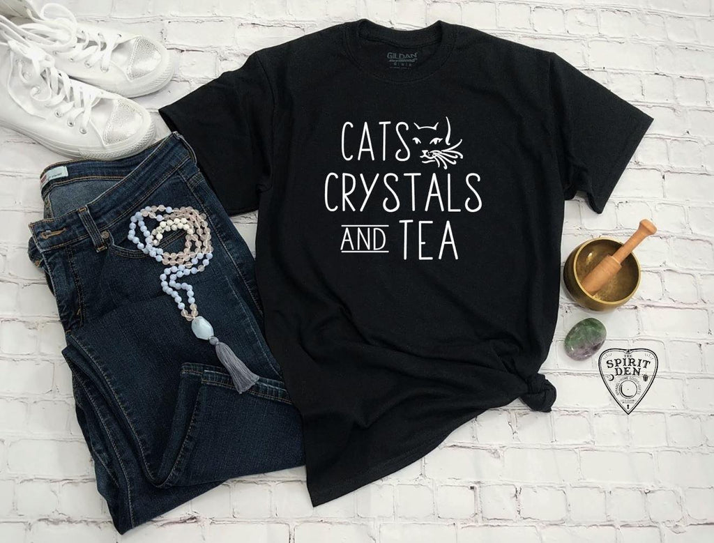 Cats Crystals and Tea T-Shirt - The Spirit Den
