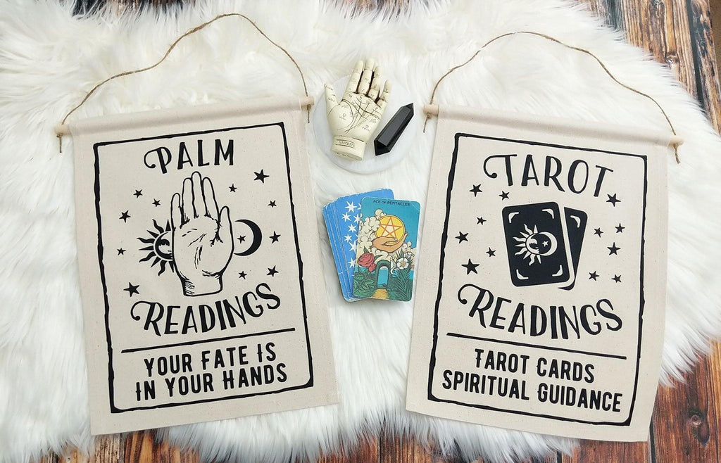 Psychic Readings Tarot Cards Spiritual Guidance Cotton Canvas Wall Banner 
