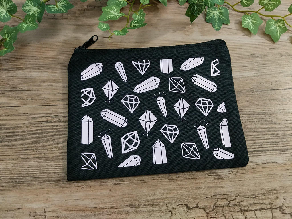 Crystals for Days Black Zipper Bag 