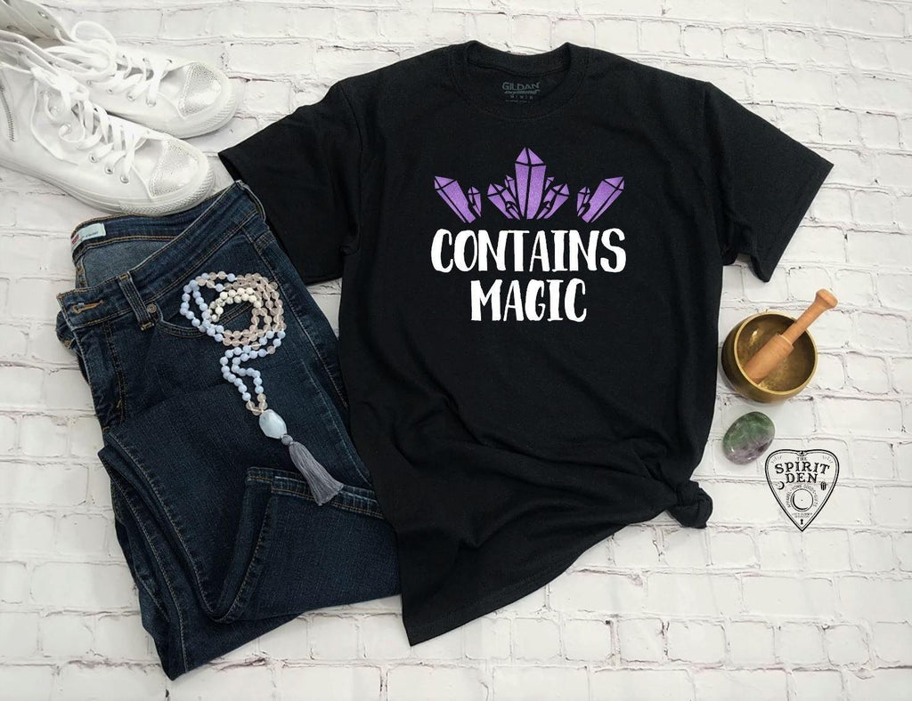 Contains Magic Purple Crystals T-Shirt - The Spirit Den