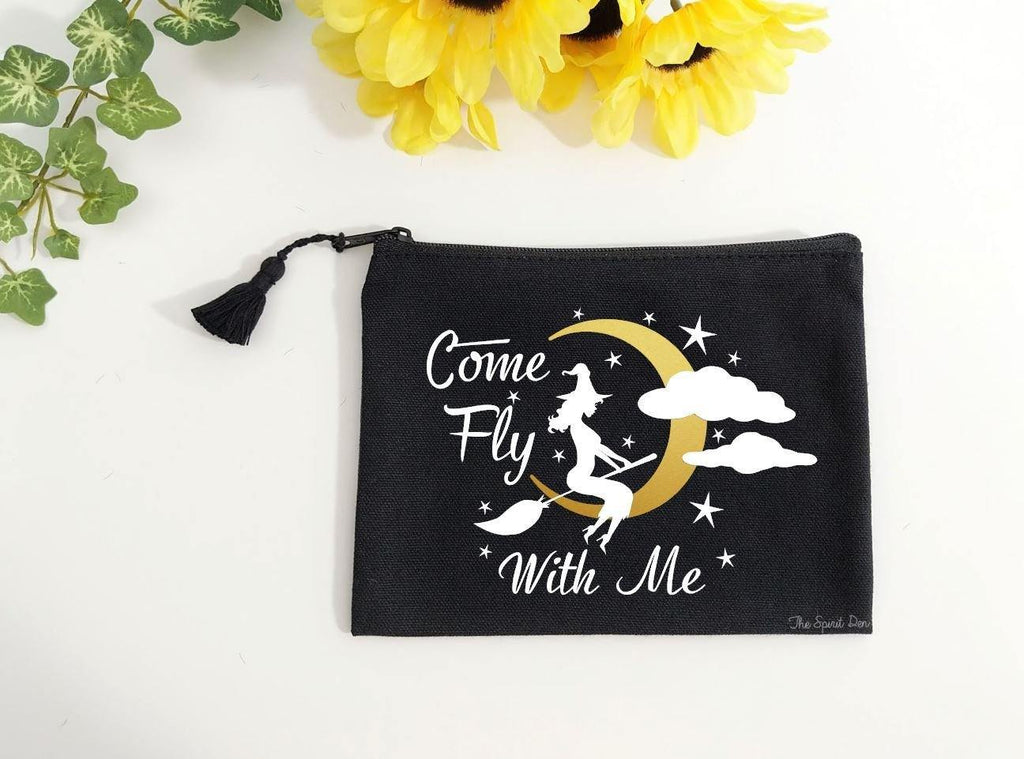Come Fly With Me Witch Black Zipper Bag 