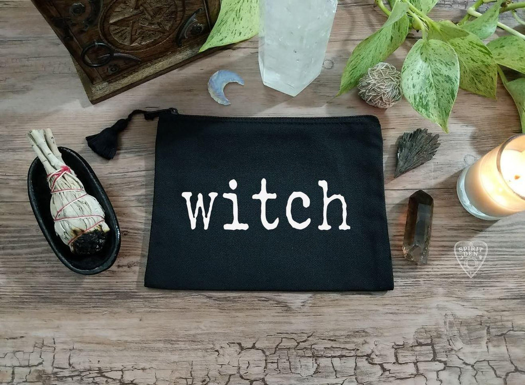 Witch Black Canvas Zipper Bag 