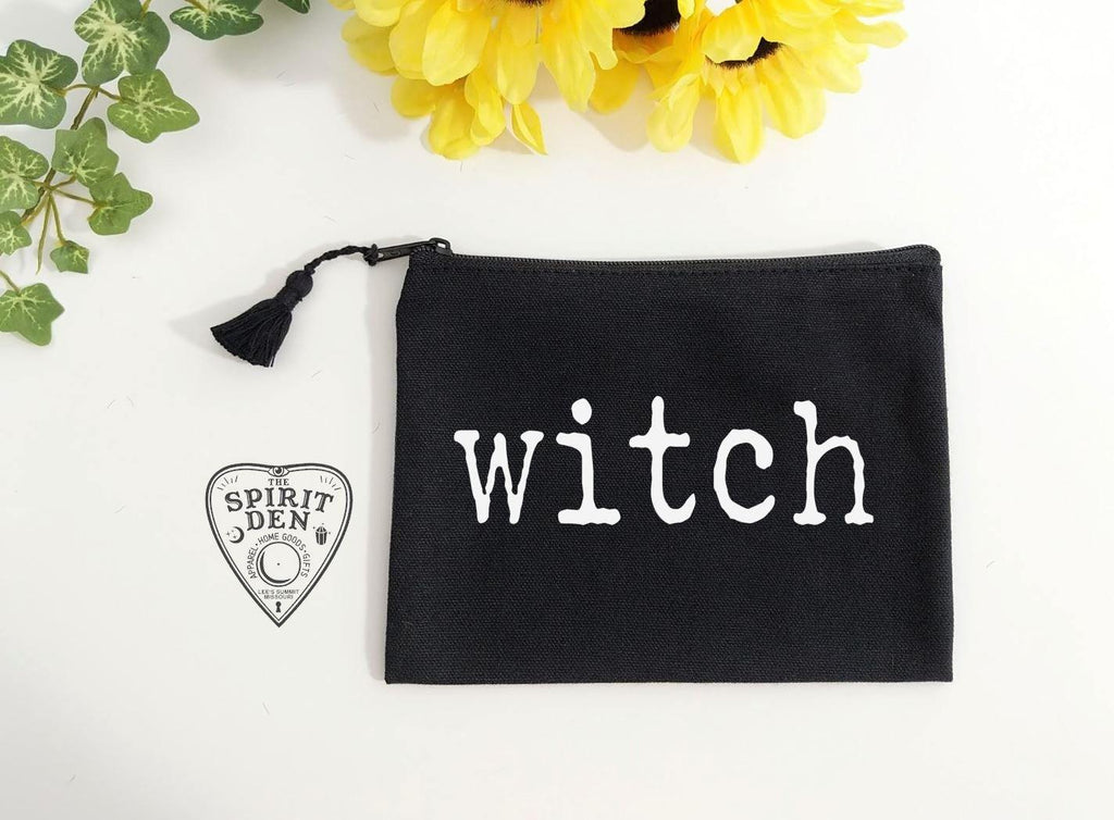 Witch Black Canvas Zipper Bag 