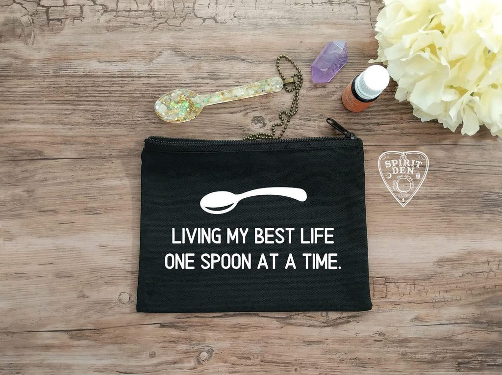 Living My Best Life One Spoon At A Time Canvas Zipper Bag 